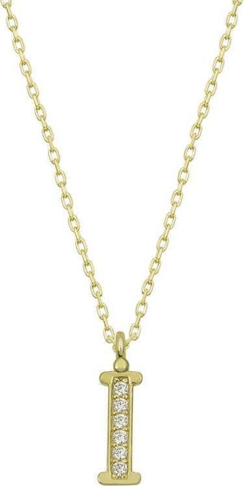 Gümüş Gold İ Harfi Kadın Kolye SL4764