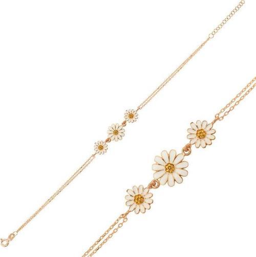 ​Gümüş Rose Üçlü Papatya Bileklik SL3395