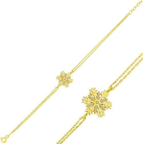 ​Gümüş Gold Kar Tanesi Bayan Bileklik SL3715
