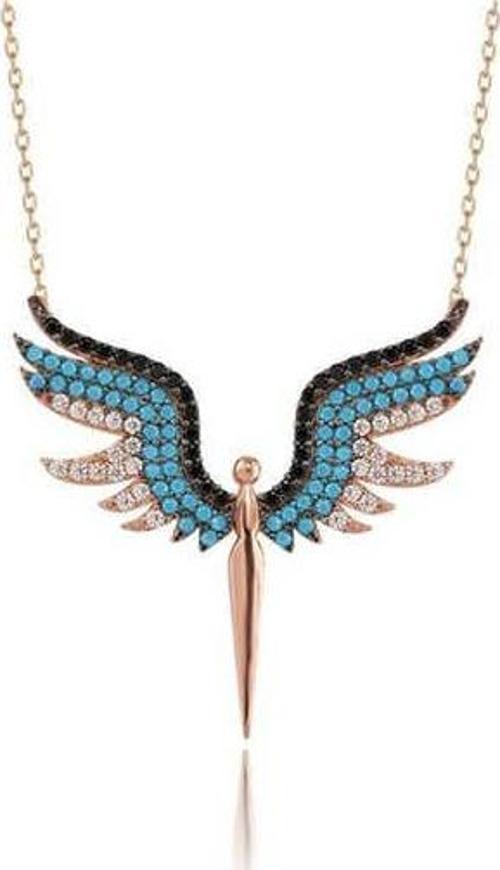 ​Gümüş Rose Mikail Meleği Bayan Kolye SL1880