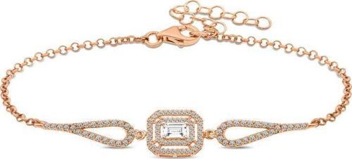 Gümüş Rose Dikdörtgen Baget Bileklik  SL3818