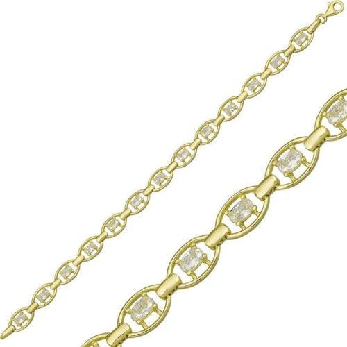 Gümüş Gold Oval Su Yolu Bayan Bileklik  SL4570