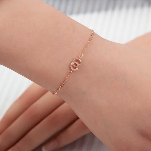 Gümüş Rose Birleşik Halkalar Kadın Bileklik SL5359