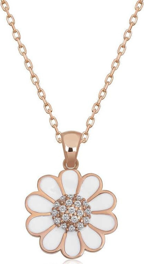 Gümüş Rose Papatya Kadın Kolye SL4788