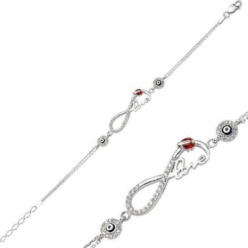 Gümüş Sonsuzluk Love Bayan Bileklik SL1454