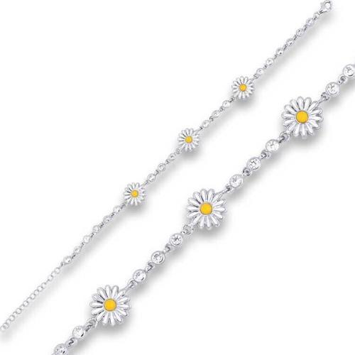 Gümüş Papatya Bayan Bileklik  SL4259