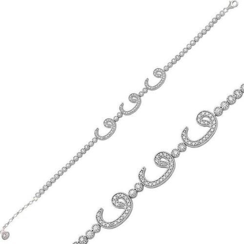 Gümüş Su Yolu Gümüş Vav Bileklik SL2843