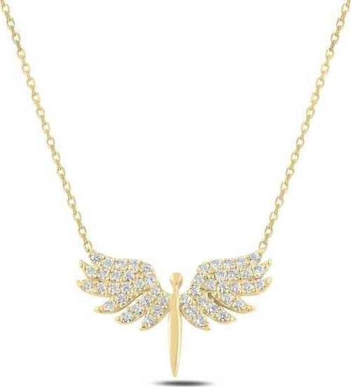 Gümüş Gold Mikail Meleği Bayan Kolye SL4090