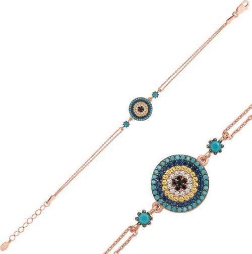 Gümüş Rose Nazar Bayan Bileklik  SL2971