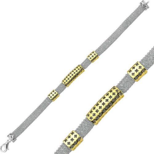 Gümüş Taşlı File Bayan Bileklik SL1507