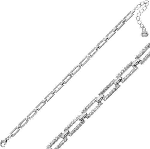 Gümüş Kare Taşlı Kadın Bileklik SL5040