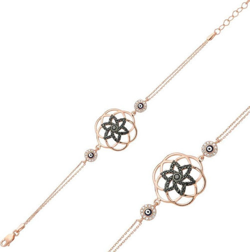 Gümüş Rose Yaşam Çiçeği Bayan Bileklik SL1511