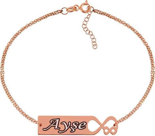 Gümüş Rose Kişiye Özel Sonsuz Aşk İsimli Bayan Bileklik SL2723