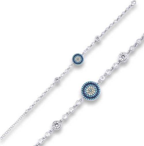 ​Gümüş Nazar Boncuklu Bileklik  SL4256