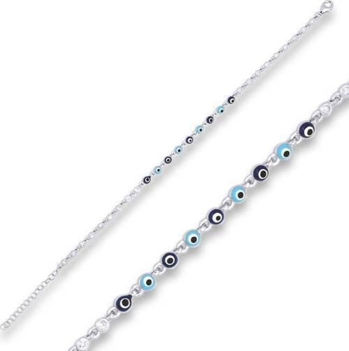 ​Gümüş Nazar Boncuklu Bileklik SL4264