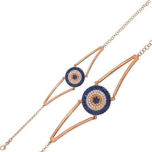 Gümüş Rose Nazar Bayan Bileklik  SL1393