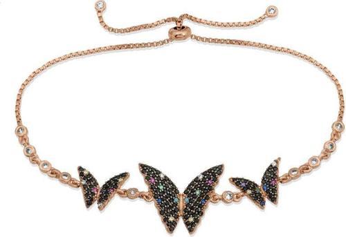 Gümüş Rose Kelebek Asansör Bileklik SL1548