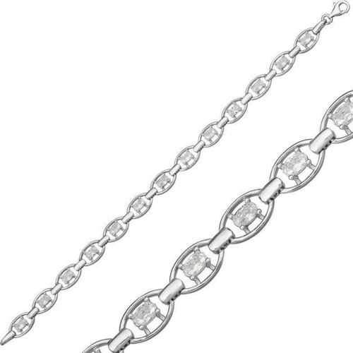 Gümüş Oval Su Yolu Bayan Bileklik SL4571