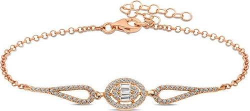 Gümüş Rose Oval Baget Bileklik SL3169