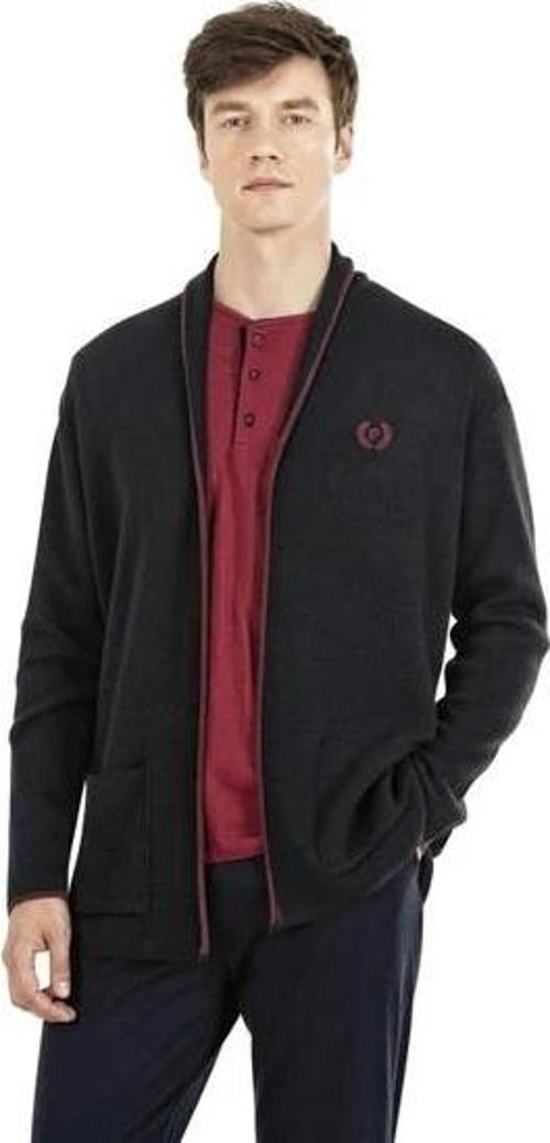 Erkek Çeyizlik Uzunkollu Pijama ve Triko Sabahlık 3'lü Set Takım