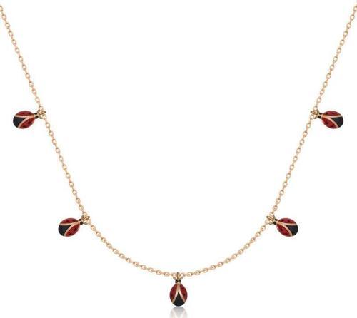 Gümüş Rose Uğur Böceği Şans Kadın Kolye SL4728