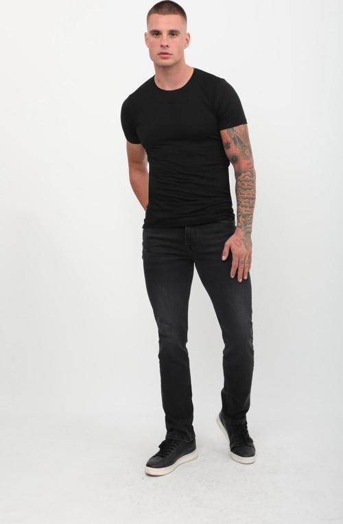 Erkek Yırtık Detaylı Jean Pantolon Siyah