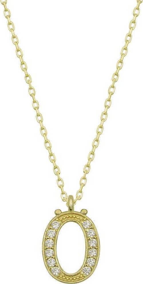Gümüş Gold Ö Harfi Kadın Kolye SL4771