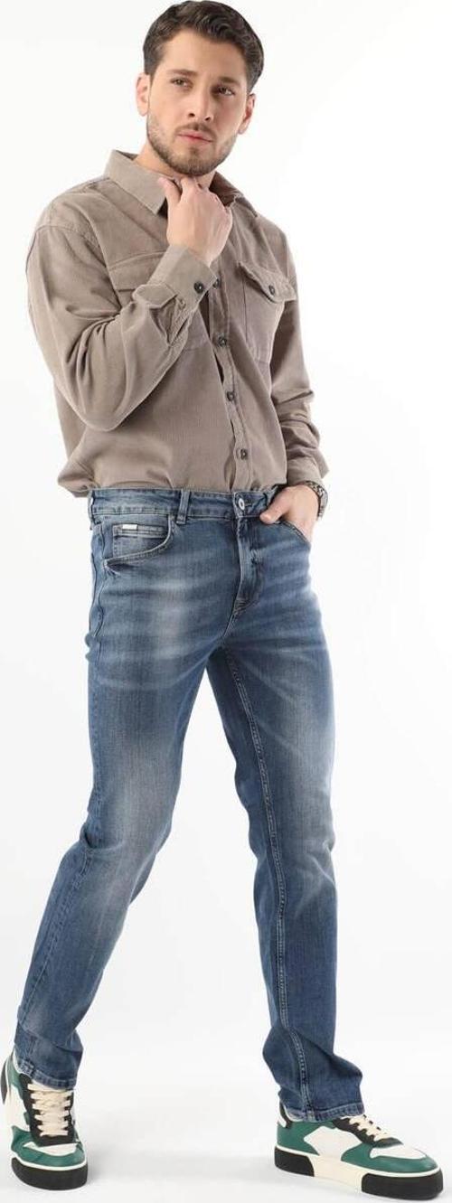 Erkek Regular Fit Jean Pantolon Mavi