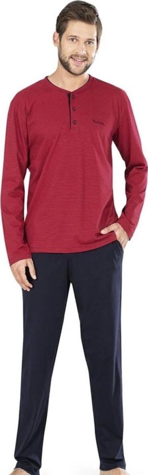 Erkek Penye Çizgili Pijama Lacivert