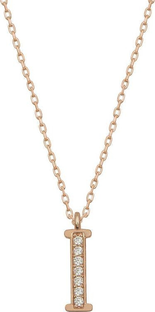 Gümüş Rose I Harfi Kadın Kolye SL4861
