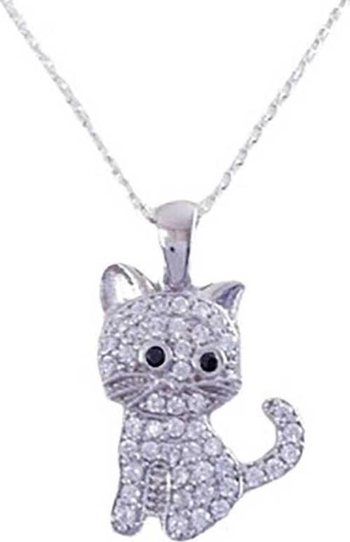 Gümüş Kedi Kadın Kolye  SL5944