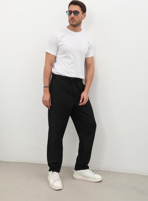 Erkek Beli Lastikli Baggy Pantolon