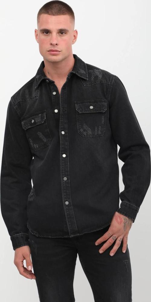 Erkek Siyah Jean Gömlek