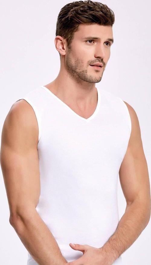 V Yaka Beyaz Erkek Atlet  5 Adet