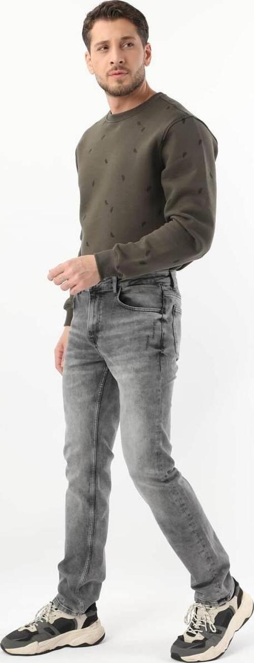 Erkek Regular Fit Jean Pantolon Gri