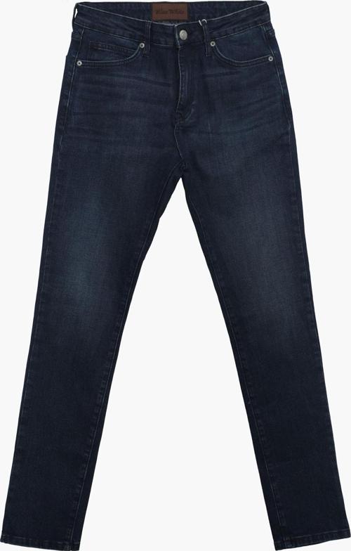 Erkek Dar Paça Likralı Skinny Fit Lacivert Jean Pantolon