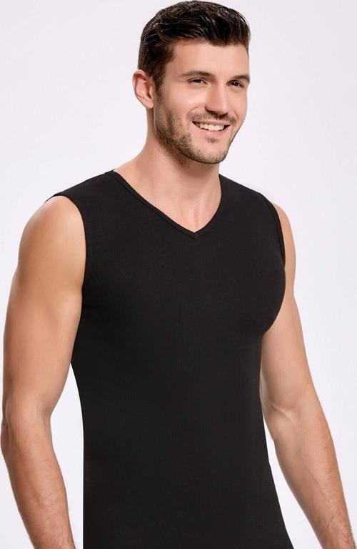 Siyah V Yaka Erkek Atlet   10 Adet