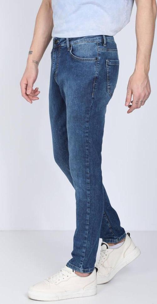 Erkek Mavi Straight Fit Jean Pantolon