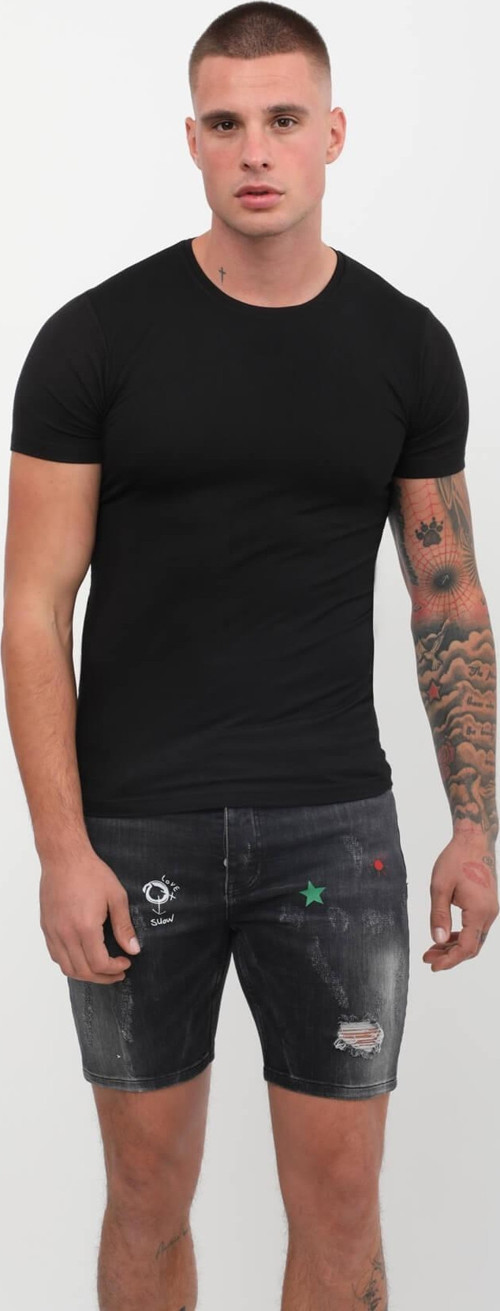 Bisiklet Yaka Basic Tişört Siyah