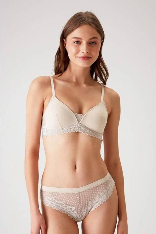 Dantelli Balensiz Sütyen Takım Taş