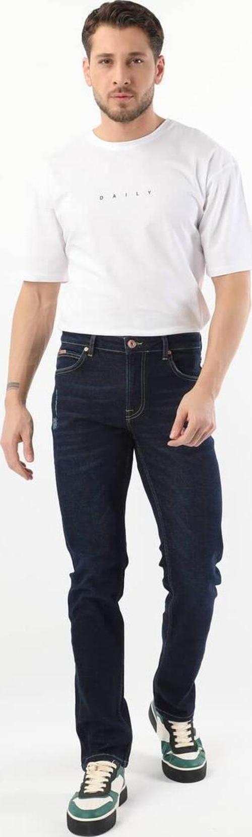 Erkek Regular Fit Jean Pantolon Lacivert