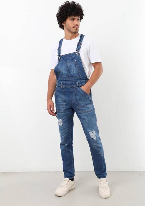 Erkek Jean Tulum Pantolon Koyu Mavi