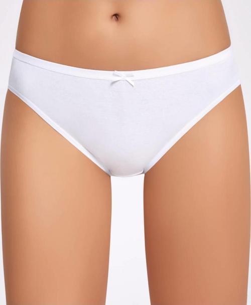 Fiyonklu Beyaz Kadın Bikini Külot