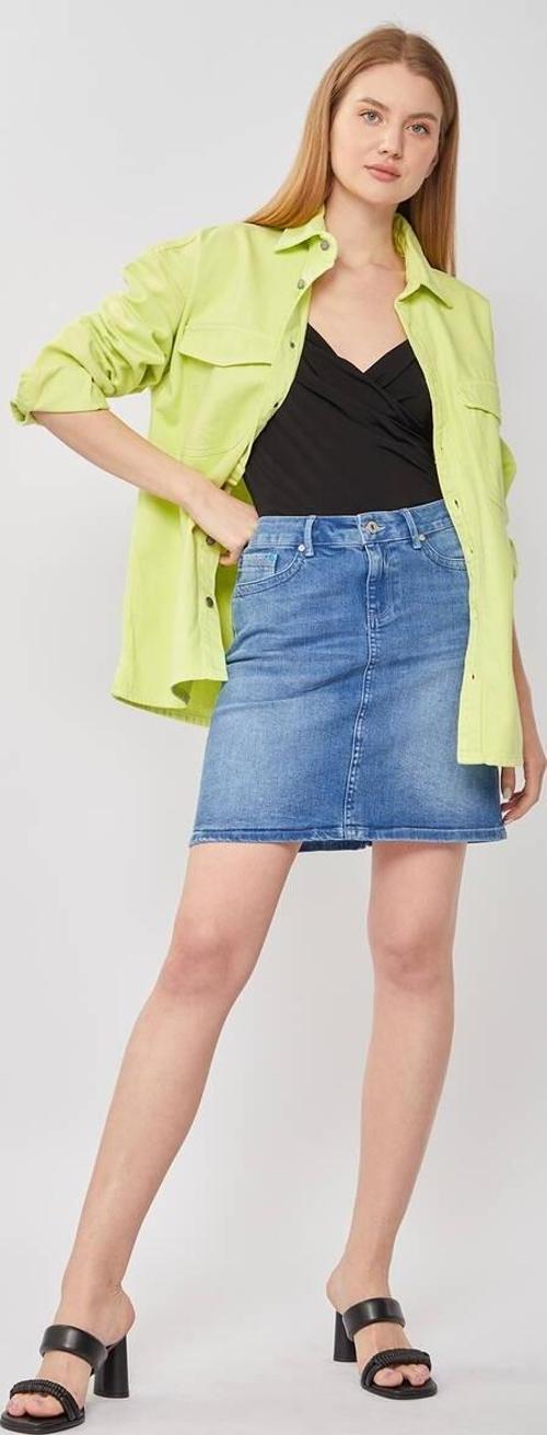 Kadın Açık Mavi Jean Kısa Etek