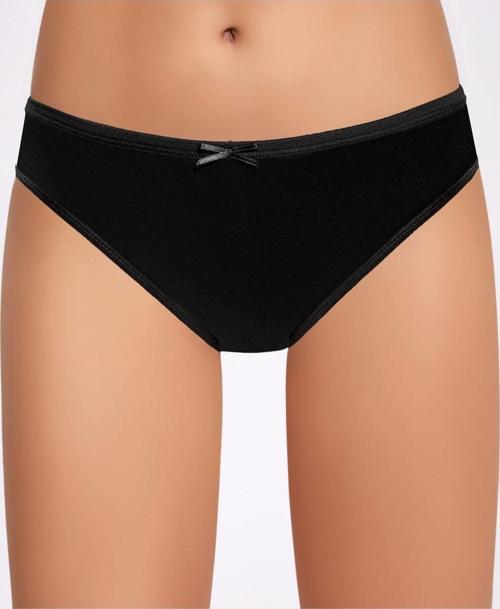 Fiyonklu Siyah Kadın Bikini Külot