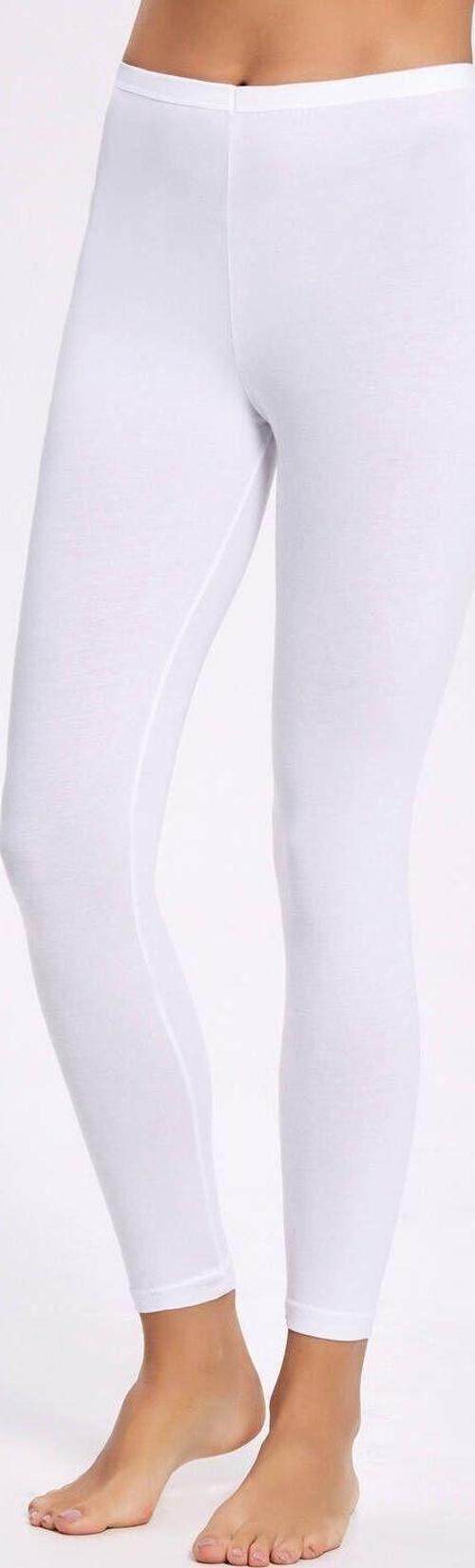 Likralı Uzun Beyaz Kadın Tayt 10 Adet