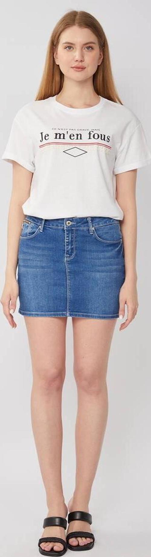 Kadın Jean Kısa Etek Açık Mavi