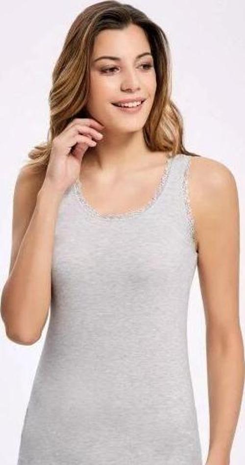 Melanjlı Dantelli Geniş Askılı Kadın Atlet   5 Adet