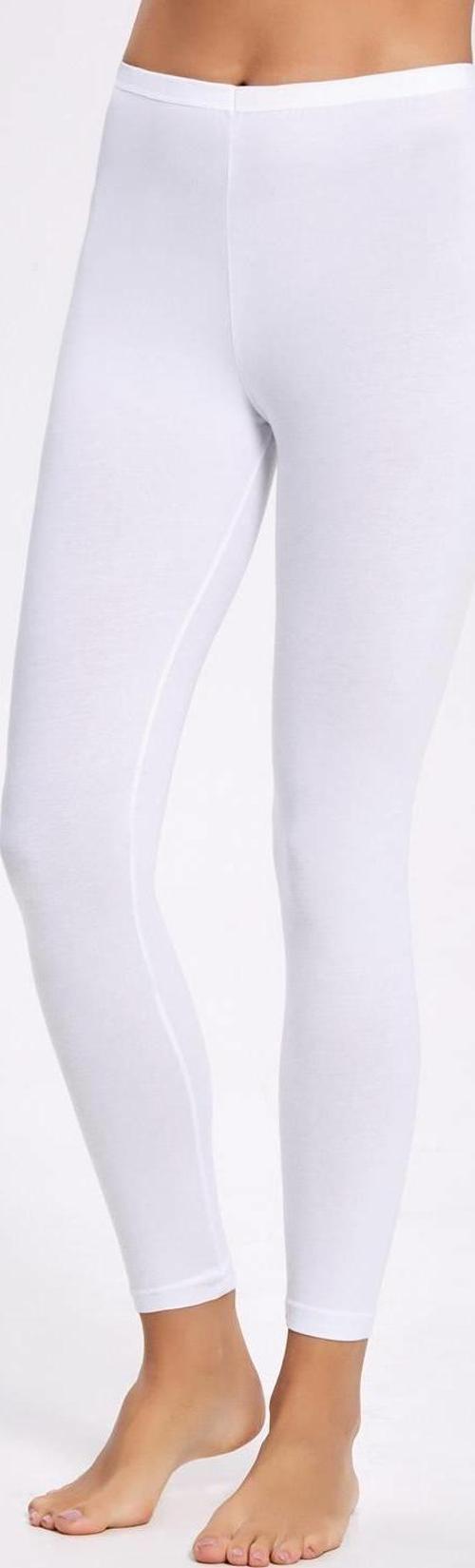 Likralı Uzun Beyaz Kadın Tayt