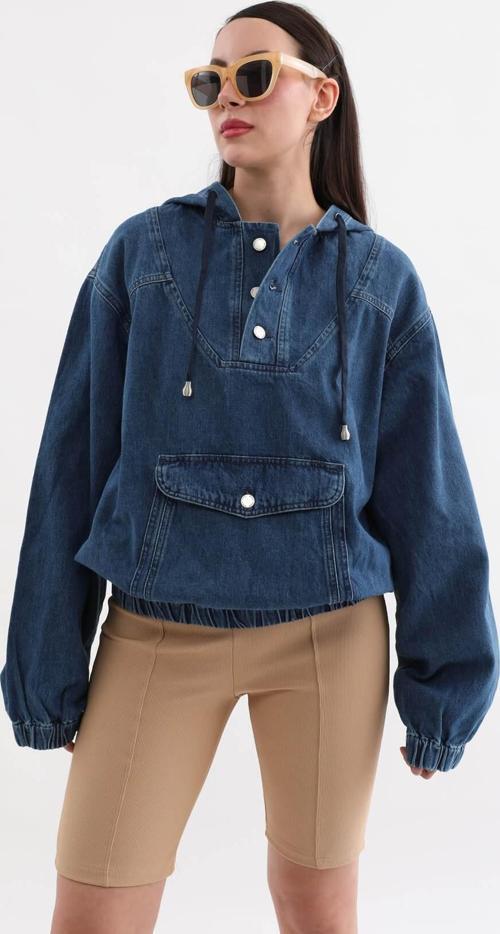 Kadın Kapüşonlu Jean Sweatshirt